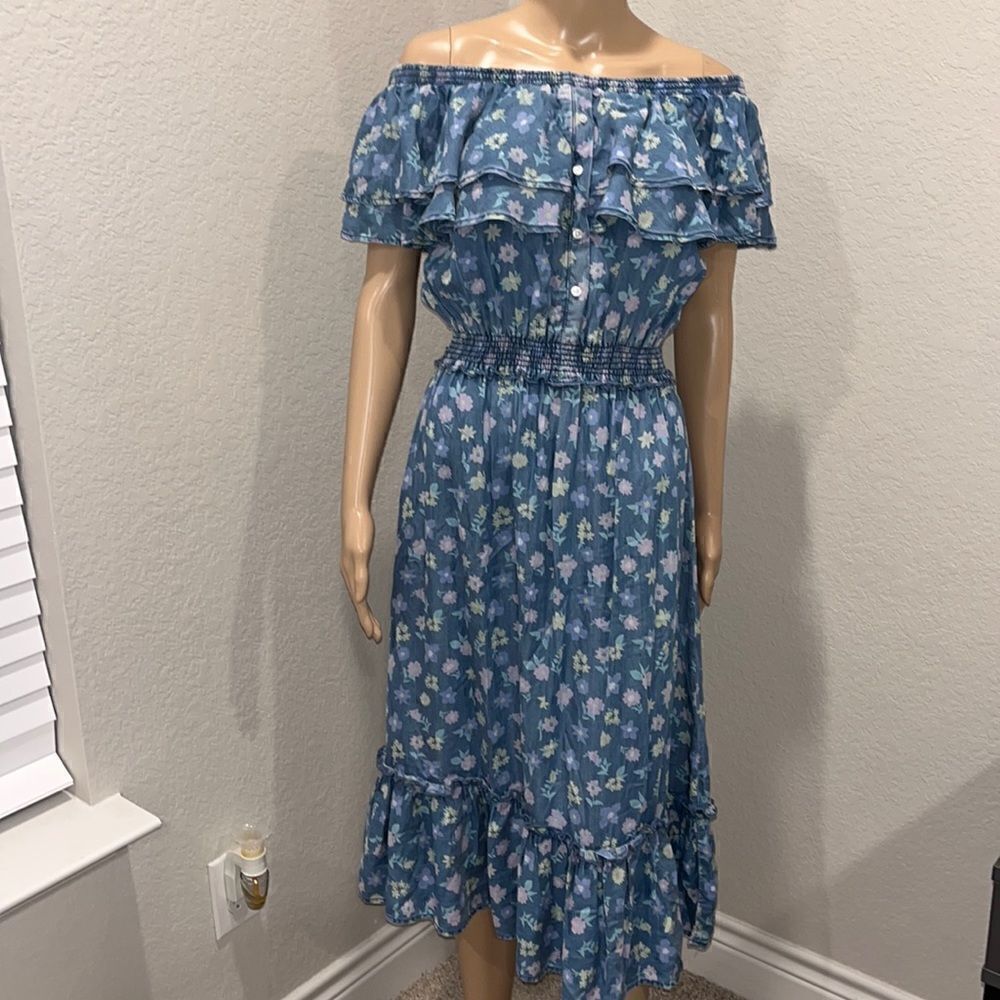 Sneak Peek floral denim dress